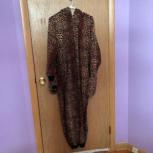 Cheetah Onesie w/ Paw, Tail, Face Hood, and Pockets